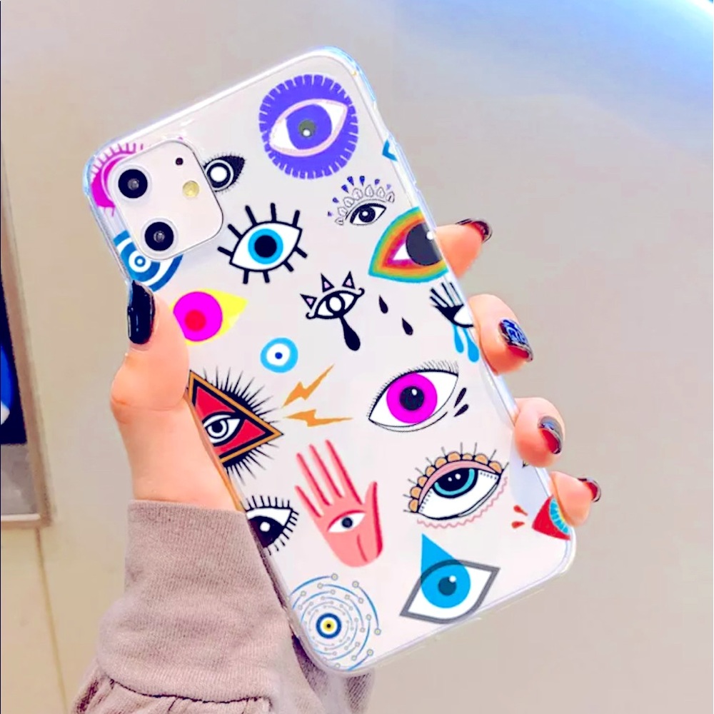 🧿 iPhone 12 Pro Max case. Clear with evil eye designs